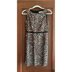 Loft leopard print dress, black/brown/beige, size 0P
